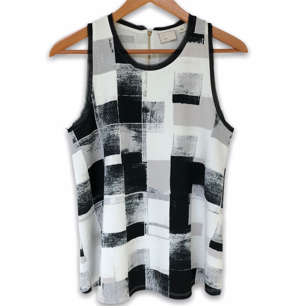Anthropologie Postmark Black/White Sleeveless Top